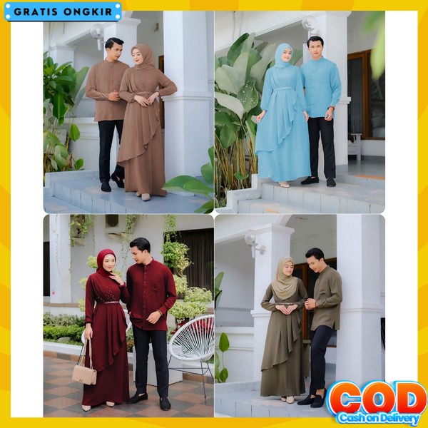 Bju Kapelan Cowok Cewek Gamis Couple Ayah Ibu Cople Pria Wanita Baju Couple Pasangan Terbaru Pakaian