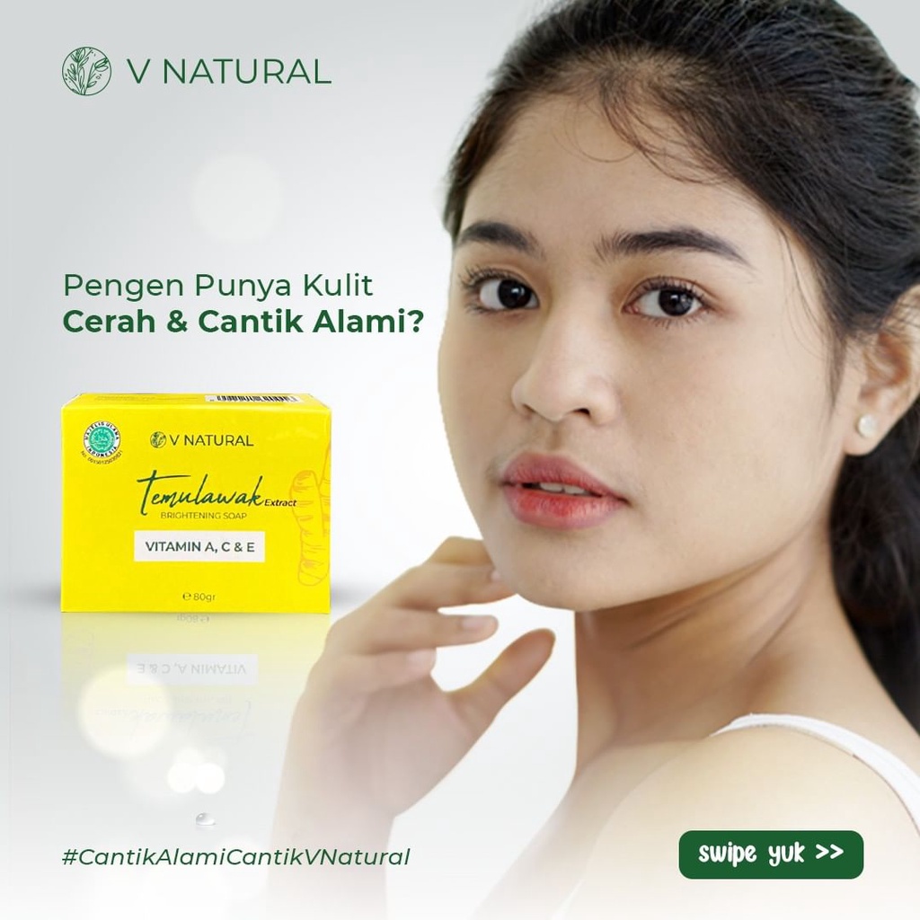 V NATURAL VNatural Brightening Bar Soap/Sabun Batang Temulawak 80gr