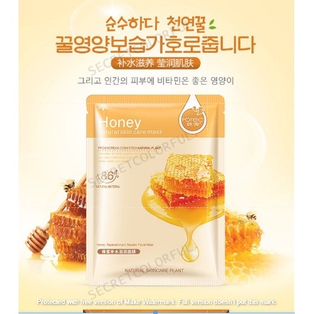 Rorec/hchana sheet mask masker wajah blueberry aloe vera pomegranate honey cucumber olive