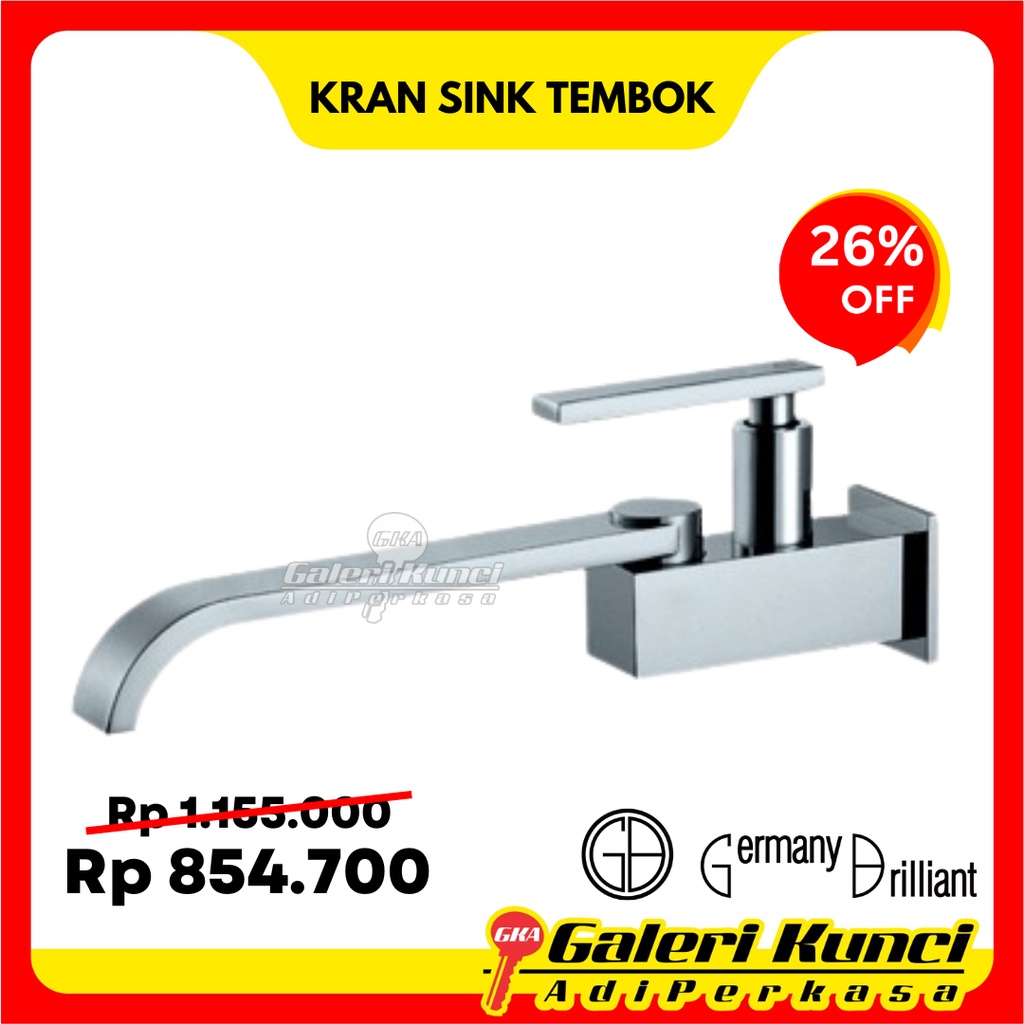 Kran Sink Tembok Germany Brilliant GBV3512 Keran Cuci Piring