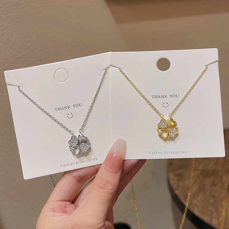 Kalung Baja Titanium Hati Magnetik Mode Baru Untuk Wanita Kalung Choker Dua-Pakai