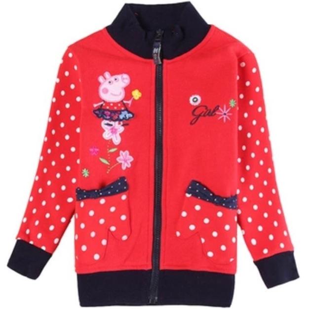 Jaket pepa pig tebal anak cewek IMPORT kartun korea model