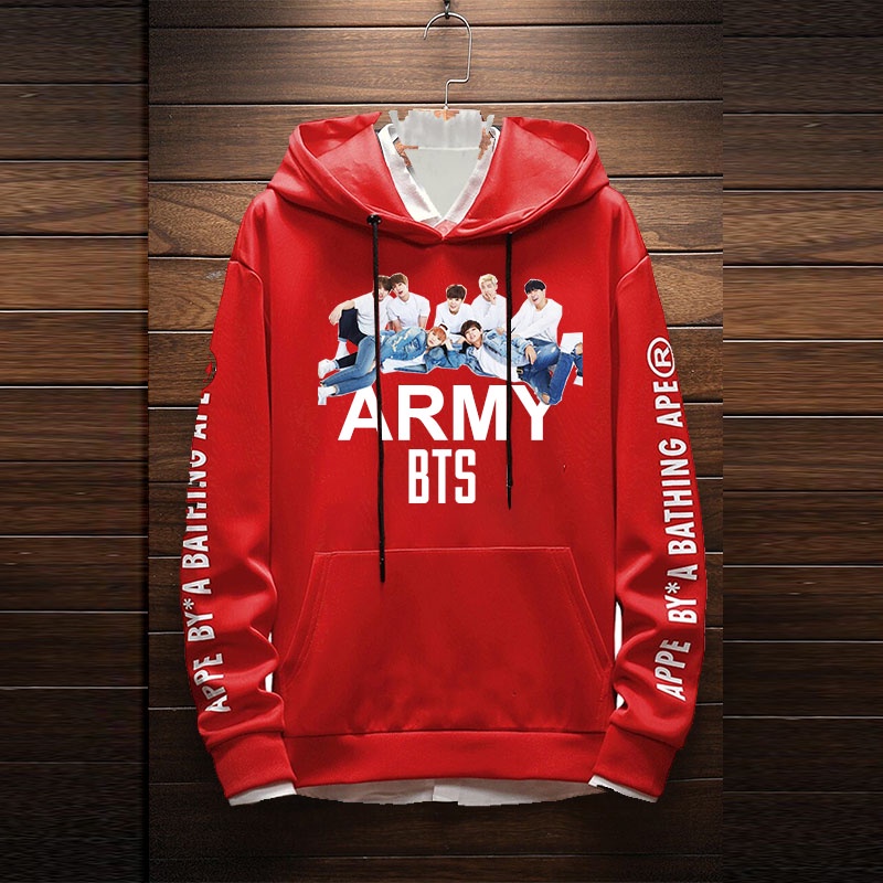 Lilipop.id Sweater Pria Wanita BTS army Hoodie Jumper Outwear