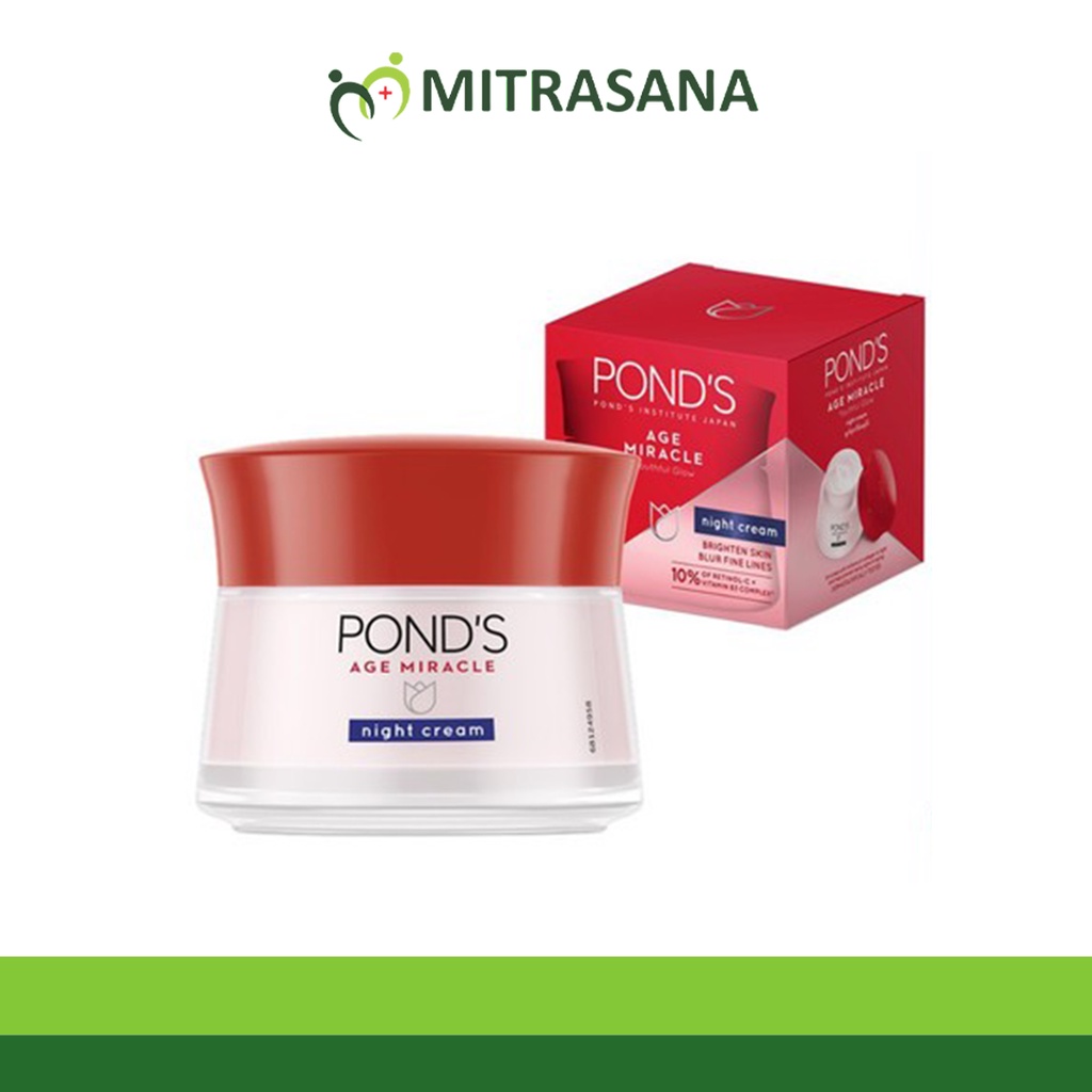 Ponds Age Miracle Night Cream Moisturizer Anti Aging+Glowing With Retinol &amp; Spf 18 10G