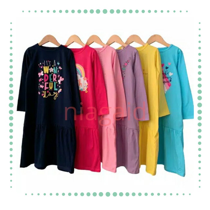 Baju Gamis Anak Baju Muslim -Baju Syari Anak- - Navy Size 4 Q2O9 terbaru karakter premium ootd viral
