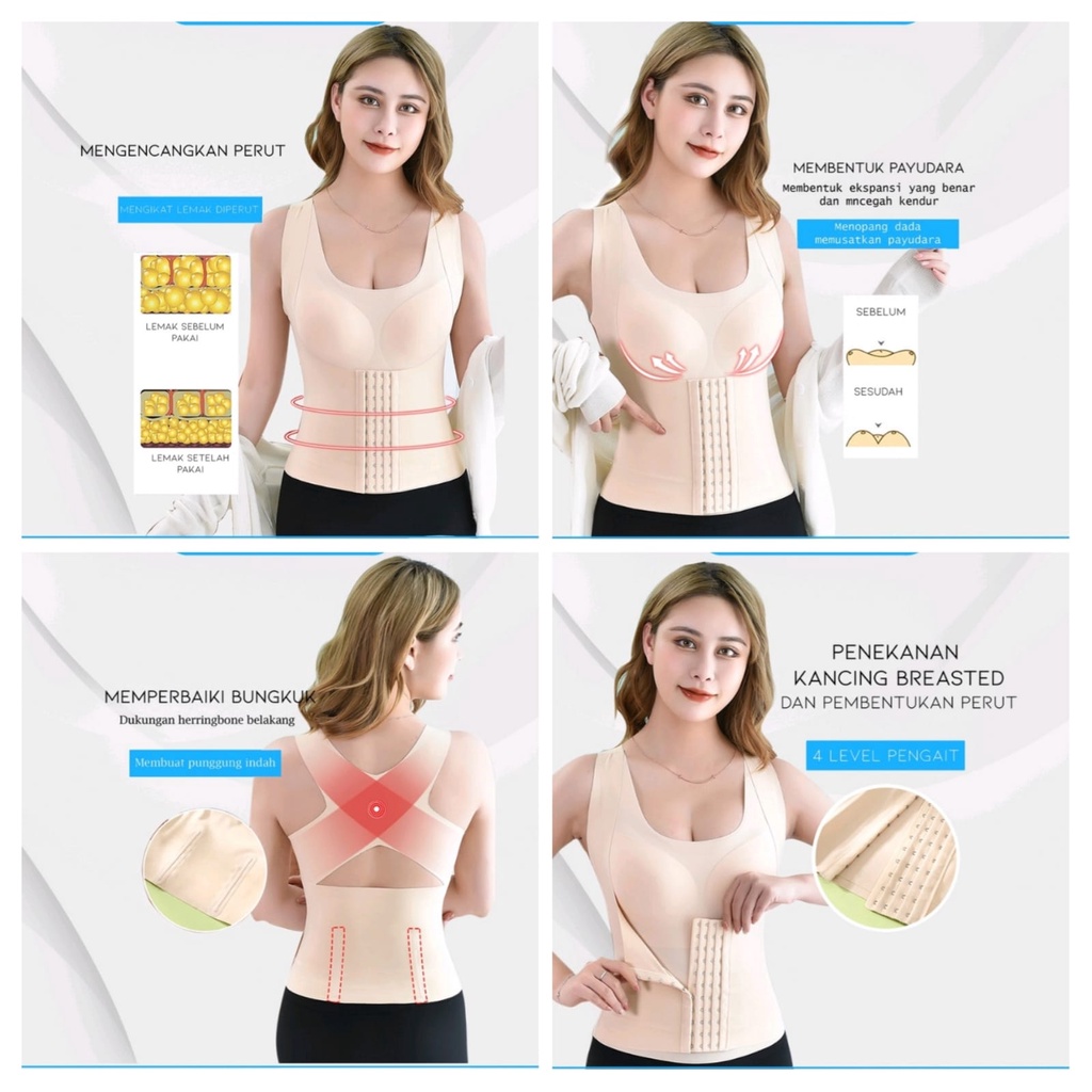 Korset Seamless Bra Pelangsing Pengecil Perut Long Torso Tanpa Jahitan