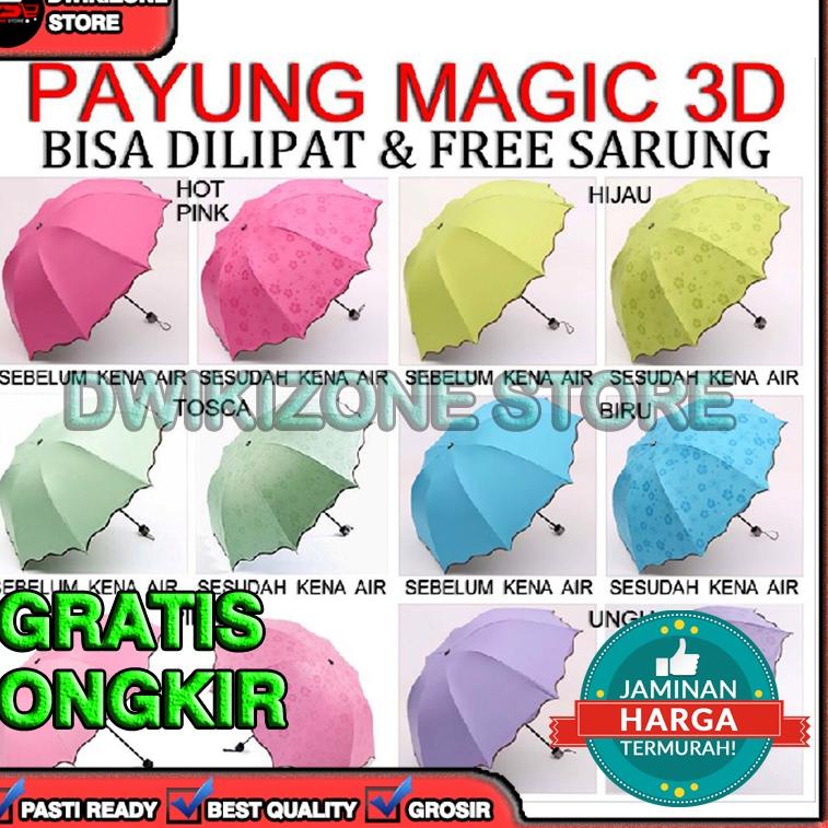 12.12 SALE [100% ORIGINAL] PAYUNG LIPAT MAGIC 3D MUNCUL MOTIF AJAIB ANTI UV HUJAN RAIN BESAR grosir
