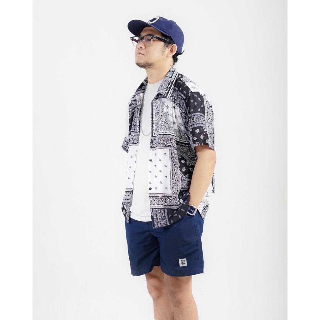 KEMEJA TANGAN PENDEK KAZAWARU SLIMFIT KEMEJA PRIA SANTAI FULLPRINT BAHAN PREMIUM
