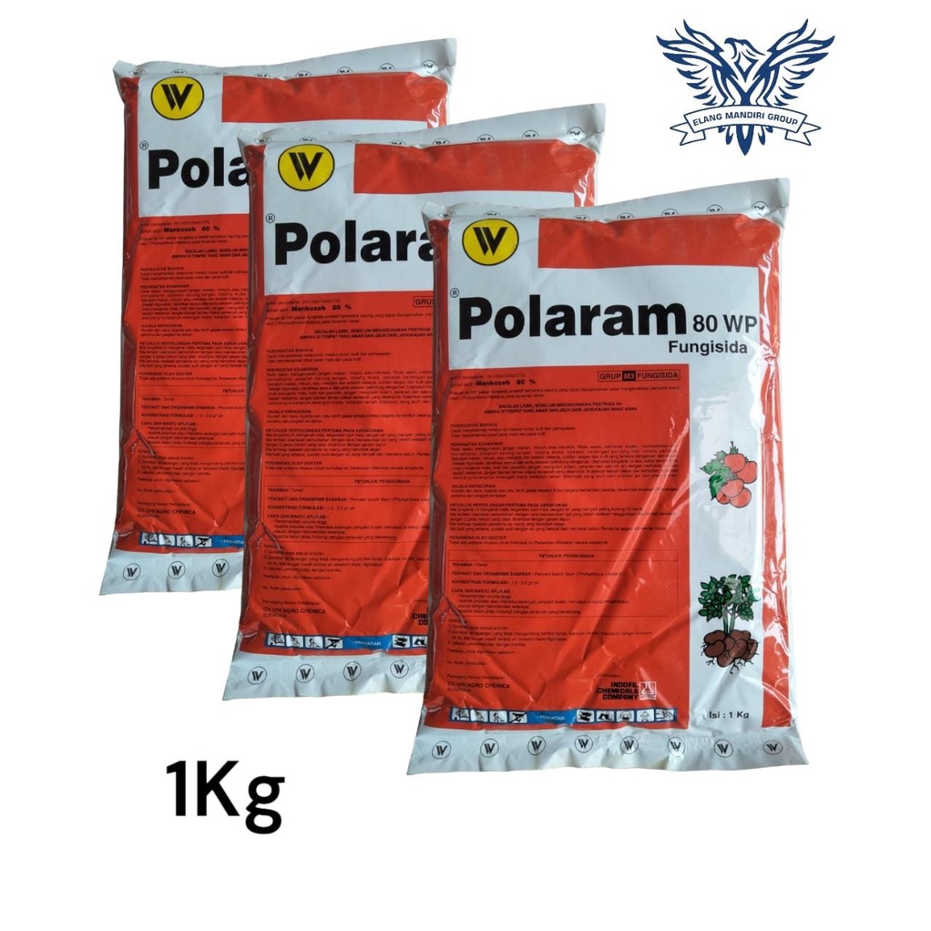 Fungisida POLARAM 80 WP 1Kg Obat Pencegah Penyakit Busuk Daun Pada Tanaman Bahan Aktif Mankozeb Antila Sidazeb Manteb UNI AGRO CHEMICA