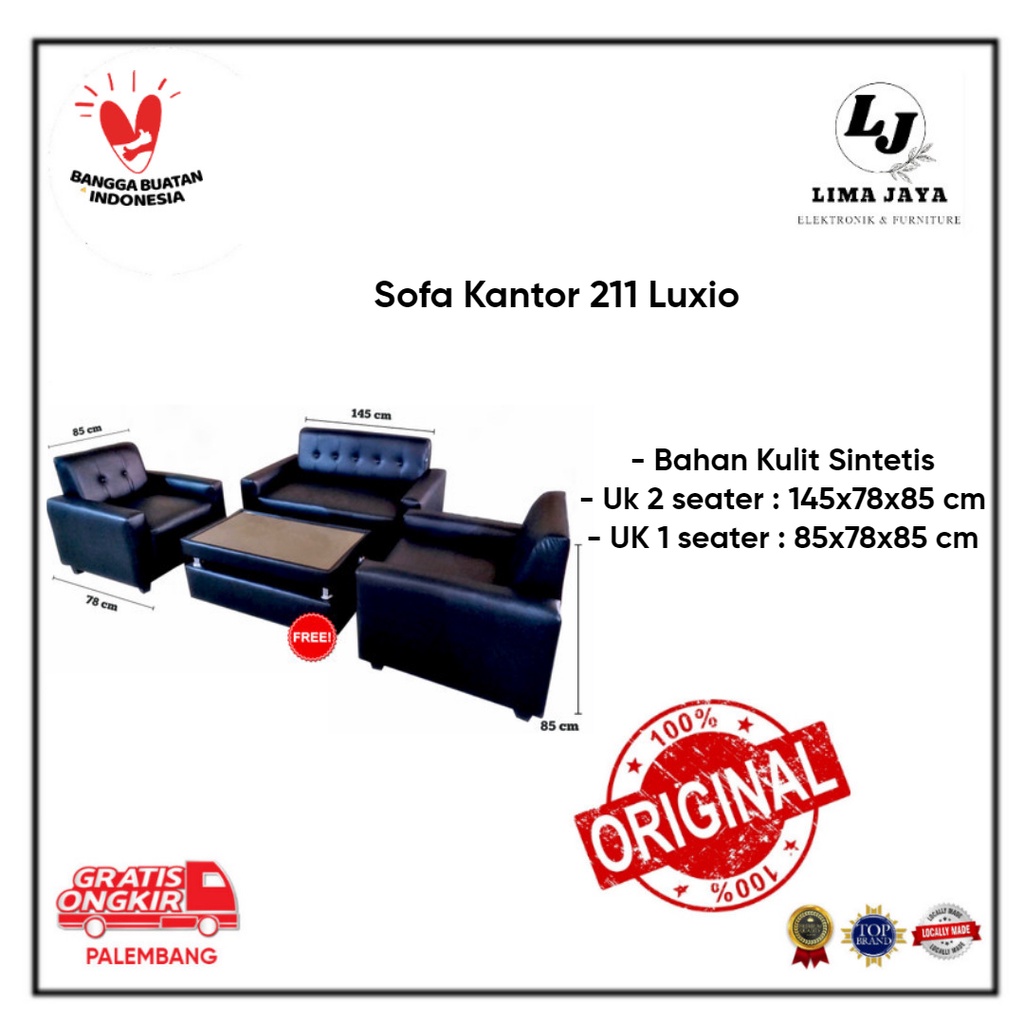 Sofa Kantor 211 Luxio Hitam Sofa 211Kantor Modern Minimalis