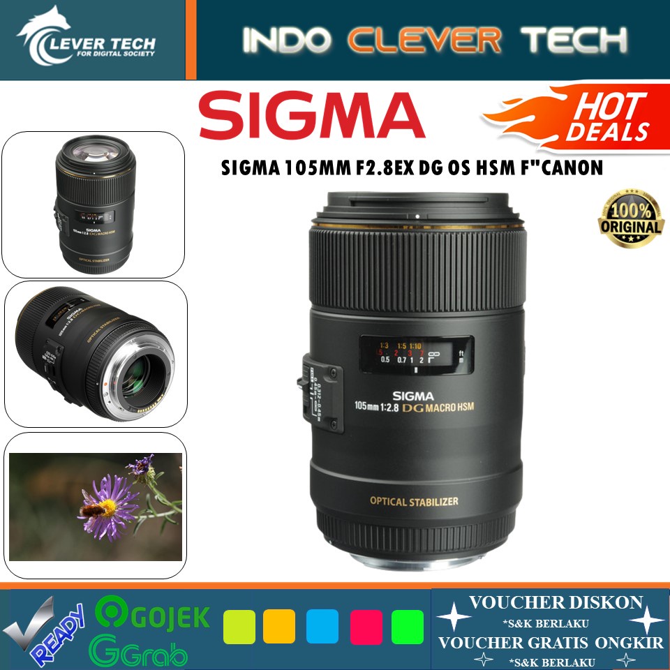 Sigma 105mm f2.8 EX DG OS HSM Macro Lens for Canon EF