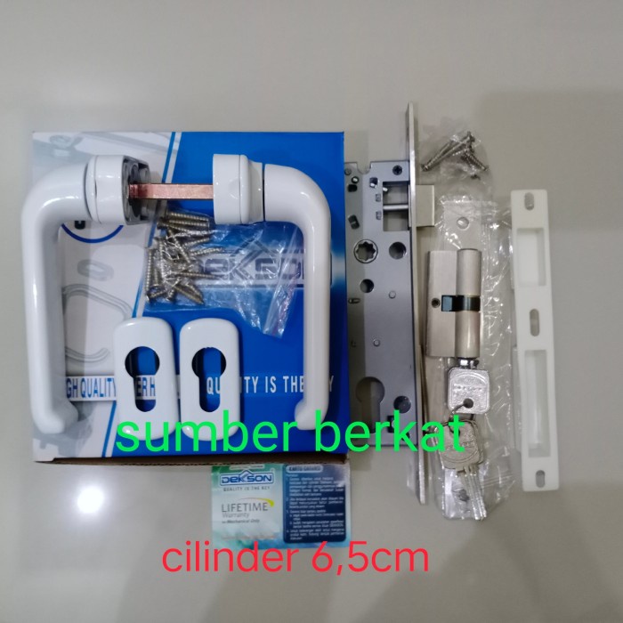 Terlaris Handle Pintu Aluminium Dekson Lhr 0816 Putih + Kunci Set