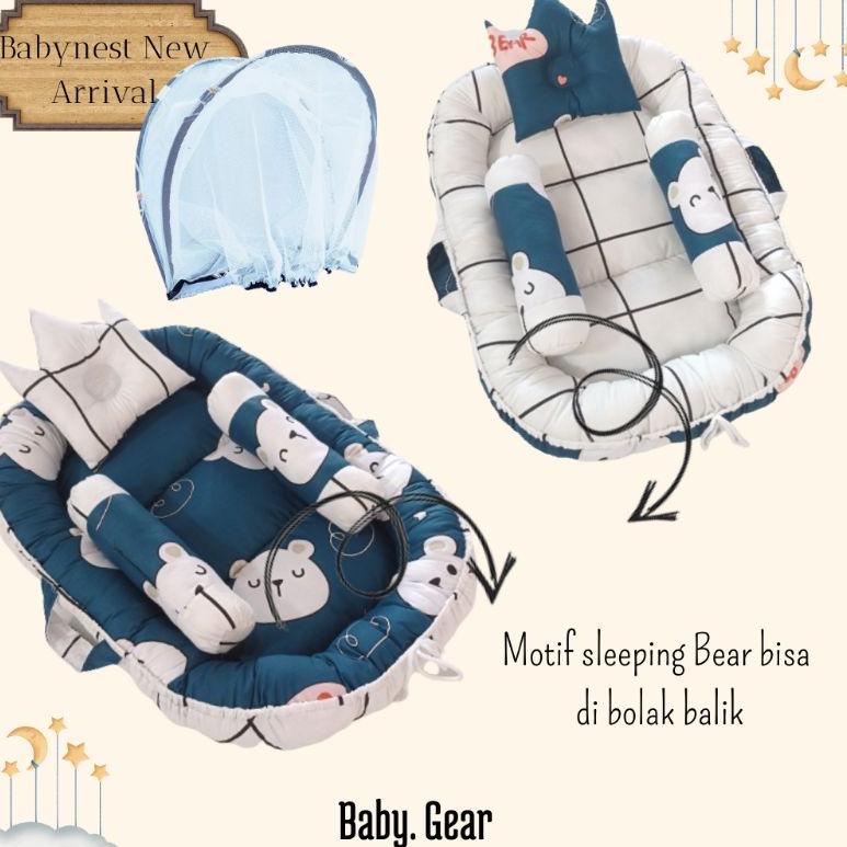 STOK TERBARU [ New Arrival ] Babynest kasur Bayi Poble | motif Bisa Bolak balik| bantal guling kelam