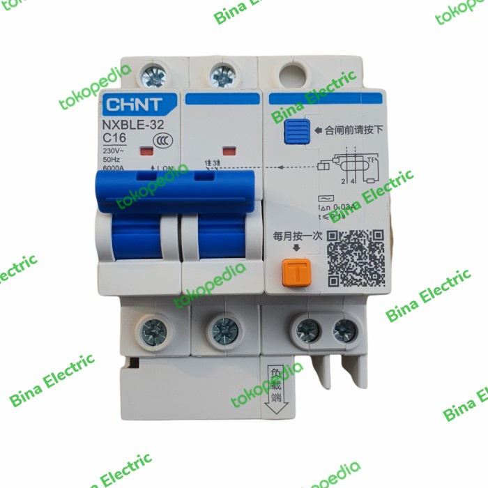 Rcbo Chint Elcb+Mcb Nxble-32 2P 16A 30Ma Elcb