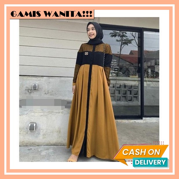 Cod Gamis Lebaran 2023 Model Gamis Terbaru Dewasa | Cantika Maxi Jumbo M L Xl | Dess Wnita Muslim Ke
