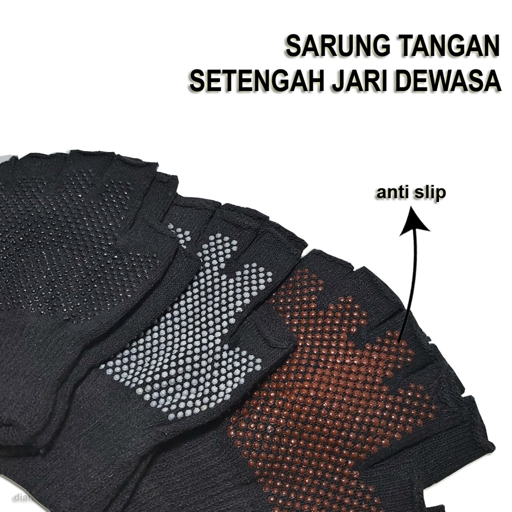 SARUNG TANGAN MOTOR SETENGAH JARI ANTI SLIP PRIA DEWASA