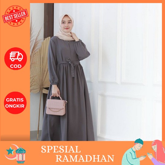 Gamis Hari Raya / Lebaran Marun Jumbo Kasual Elegan Mewah 2Xl 3Xl 4Xl Ld 120 130 140 Kekinian 130 Te