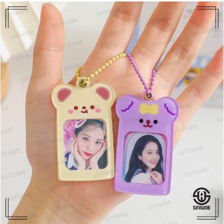 Gantungan Kunci Korea Cartoon Bear Hhoto Frame Keychain Girl Acrylic