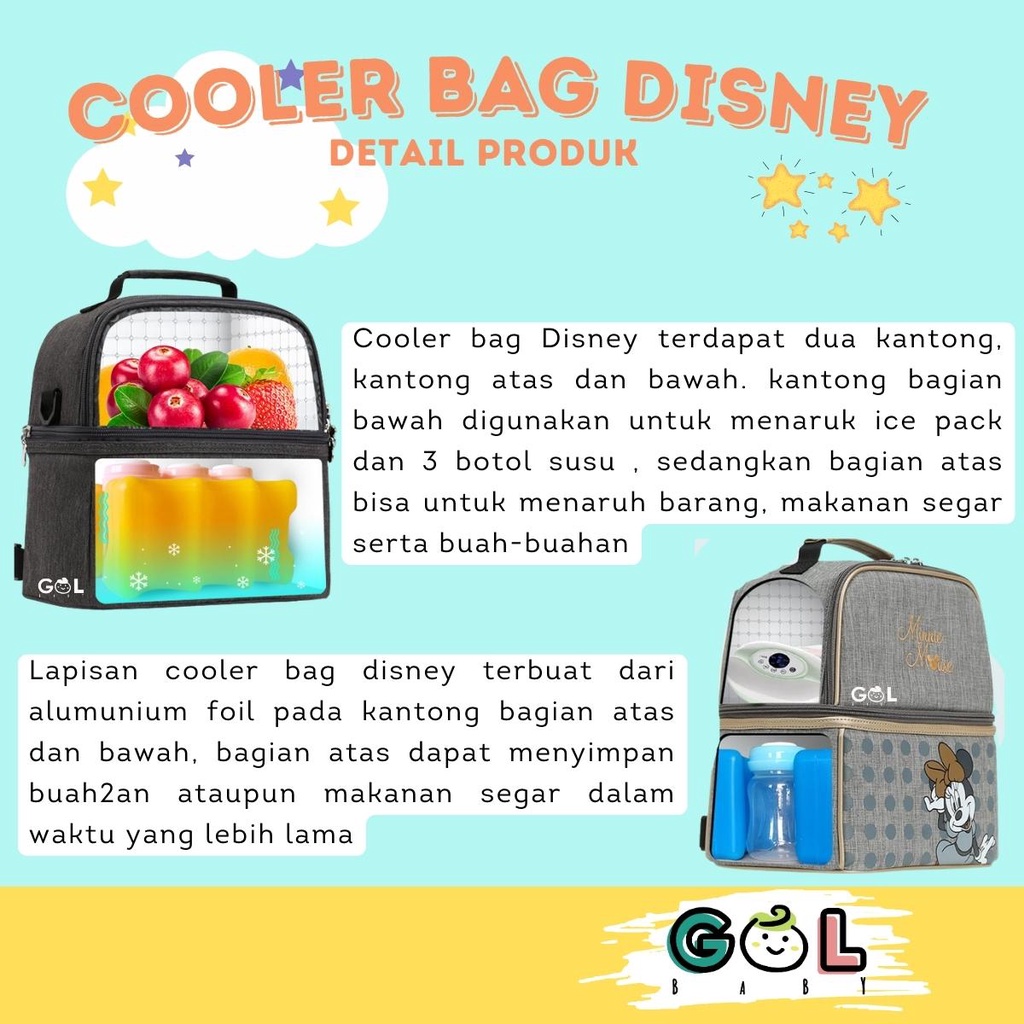 Cooler Bag Tas Asi Cartoon Mummy Feeding Bottle Cooling Backpack(FREE 2 ICE PACK DAN 3 BOTOL)