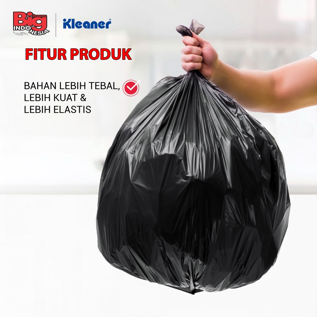 Kantong Plastik Sampah 100 x 80 Cm 10 Pcs Trash Bag Size L Heavy Duty Serbaguna Kleaner GSL007