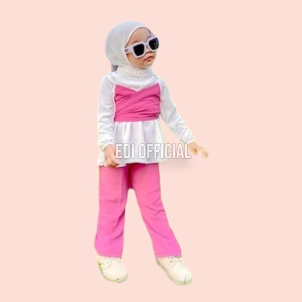 Baju Setelan Anak Perempuan Setelan Lesty Bahan Airflow Cringkle 2-7 Tahun