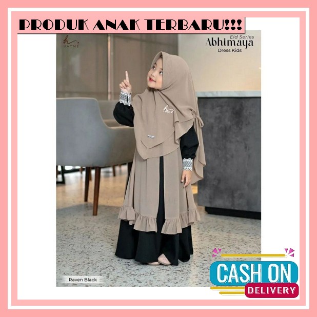 [[Free Tas Dan Jilbab ]] Lilian Dress Premium By Amelia Kids // Baju Gamis Syari Anak Usia 7-10 Tahu