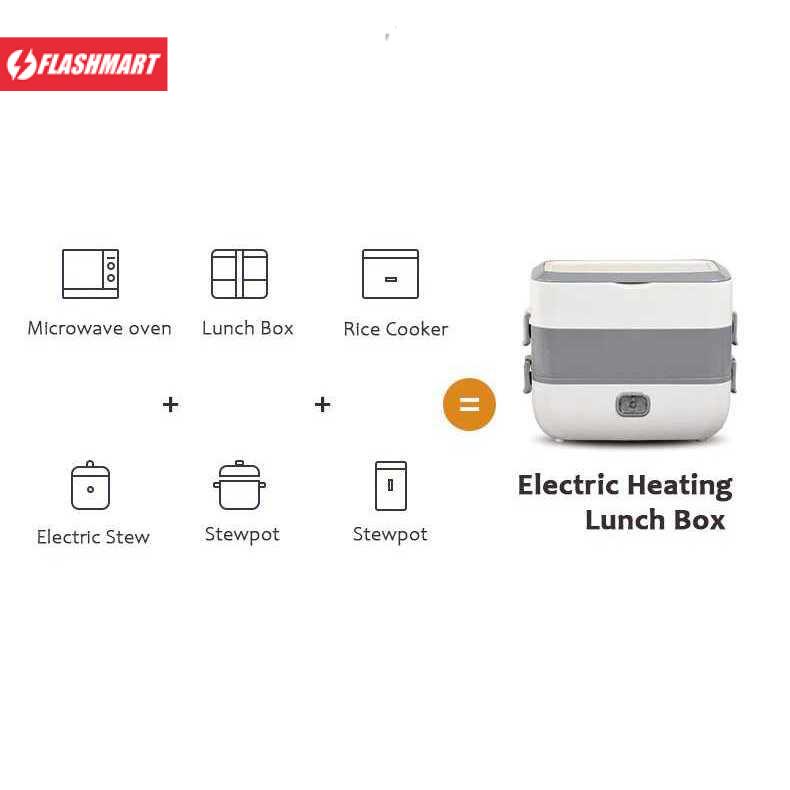 Flashmart Kotak Makan Pemanas Elektrik Bento Box 1 Layer - DFH-C01