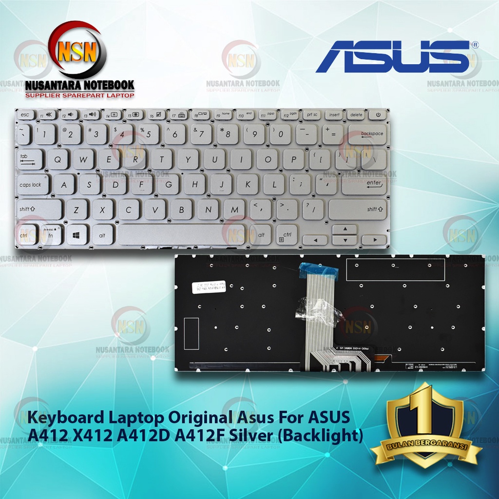 Keyboard Original Laptop Asus For ASUS A412 X412 A412F Backlight (Silver)