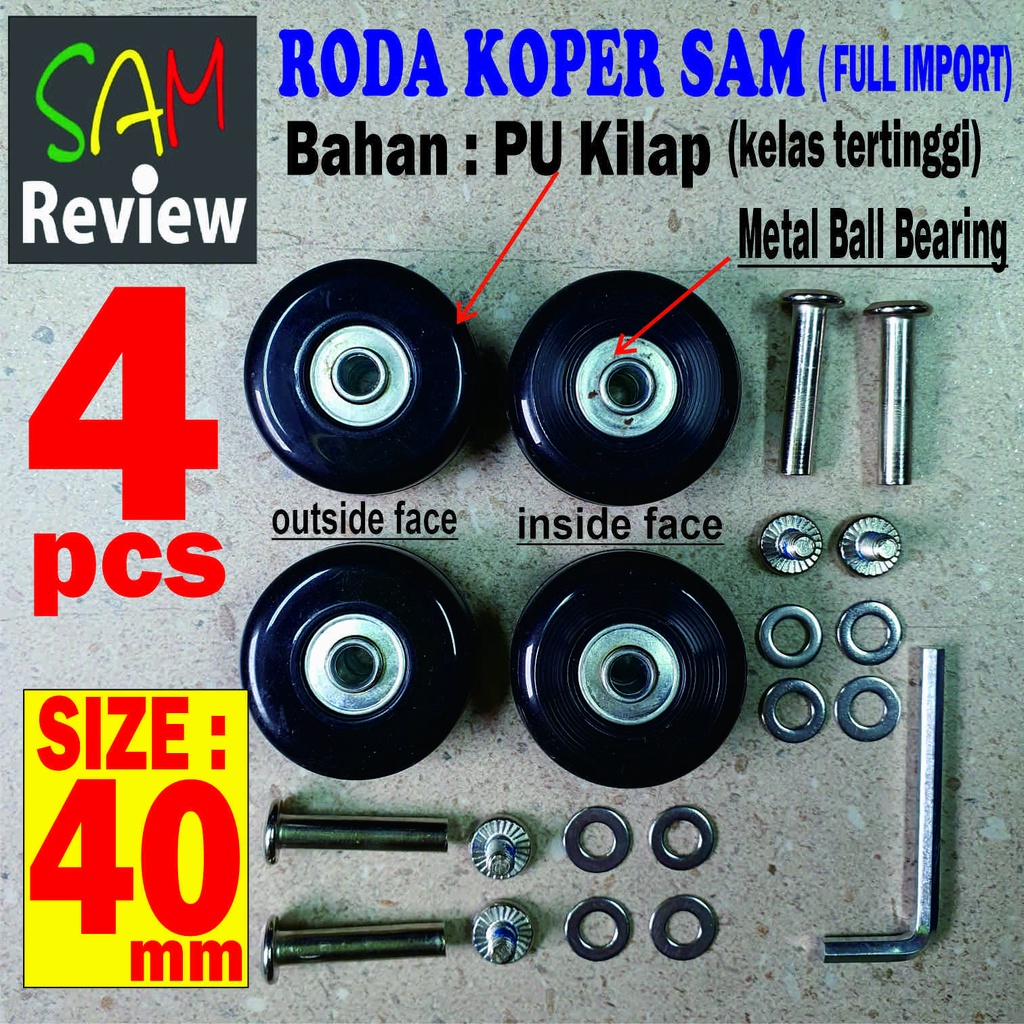 MR SPEED 4 pcs Roda Koper 40mm PU PolyUrethane 100% Import