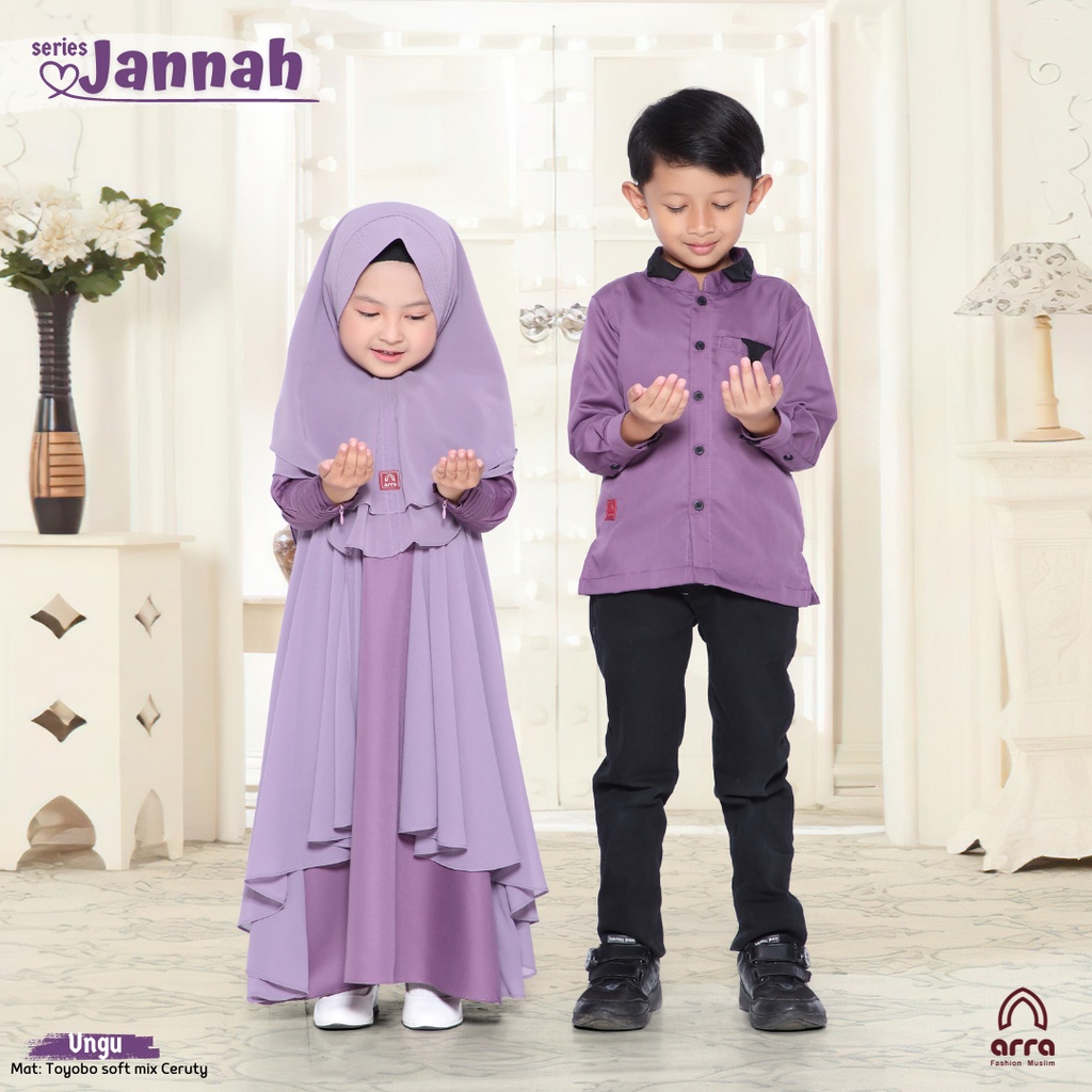 Sarimbit Keluarga 2023 Lebaran Arra Jannah Purple Baju Couple Keluarga Lebaran 2023