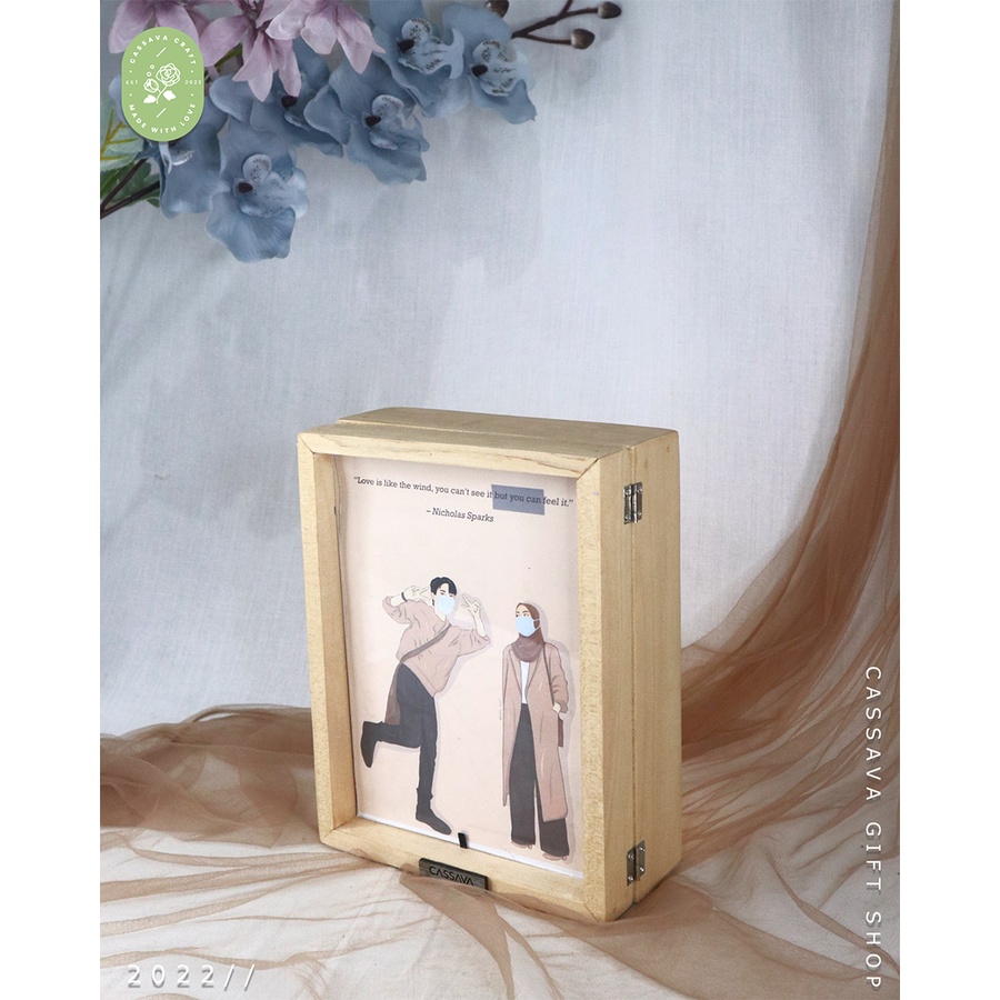 KADO BINGKAI AESTHETIC LIPAT / KADO ULANG TAHUN / BINGKAI FOTO LIPAT