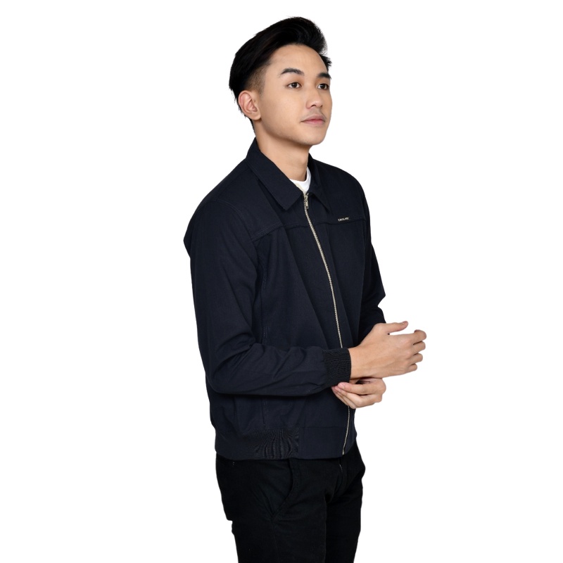 EMOLINE Trucker Jacket Black - Jaket Trucker Hitam Emoline
