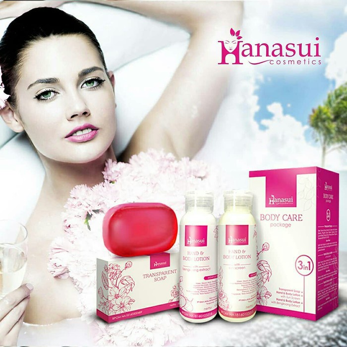 HANASUI BODY CARE 3IN1 / PAKET LOTION HANASUI / ORIGINAL BPOM