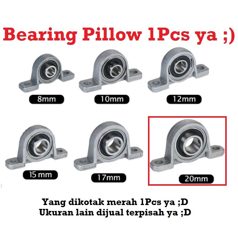 [HAEBOT] Bearing Pillow Block KP004 20mm Bracket Holder Shaft LeadScrew CNC 3D Printer Ball Threaded Rod As Besi Mekanik Screw Horizontal