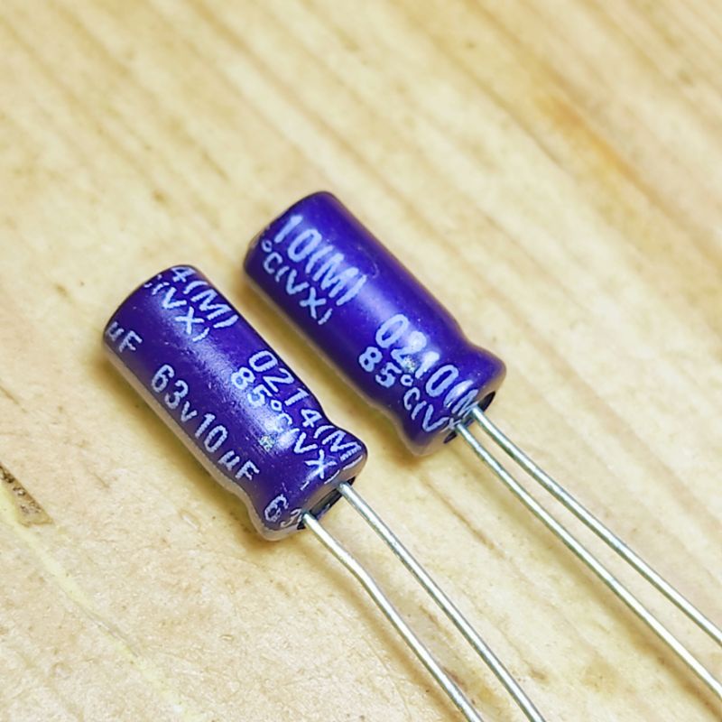 10PCS - Elco 10uf 63V 5 x 11 Kapasitor 10u Elko  Capasitor 10mfd 10mf 10 uf u bukan elna jackon pana