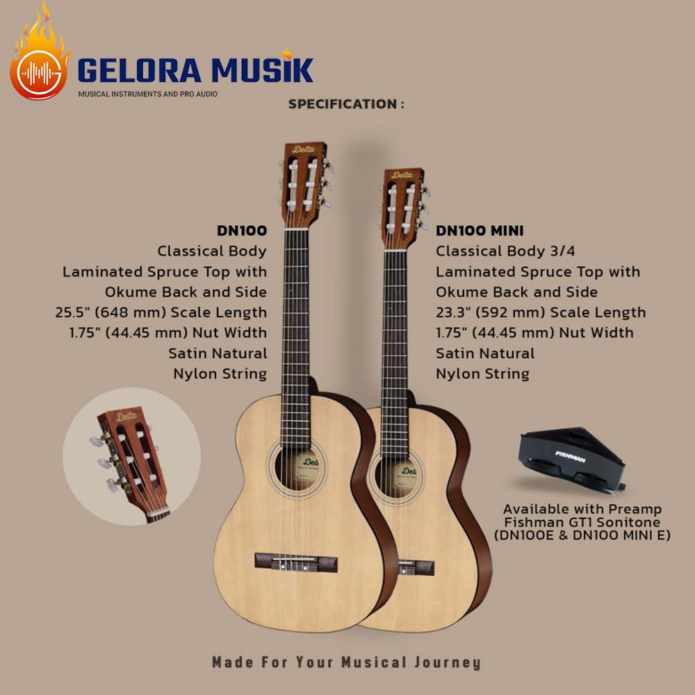 Gitar Akustik Elektrik Delta DN100E