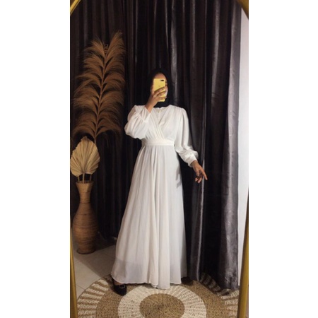 Gamis putih gamis hitam baju lebaran premium gamis cruty jumbo ld 110 dress muslim wanita baju lebar