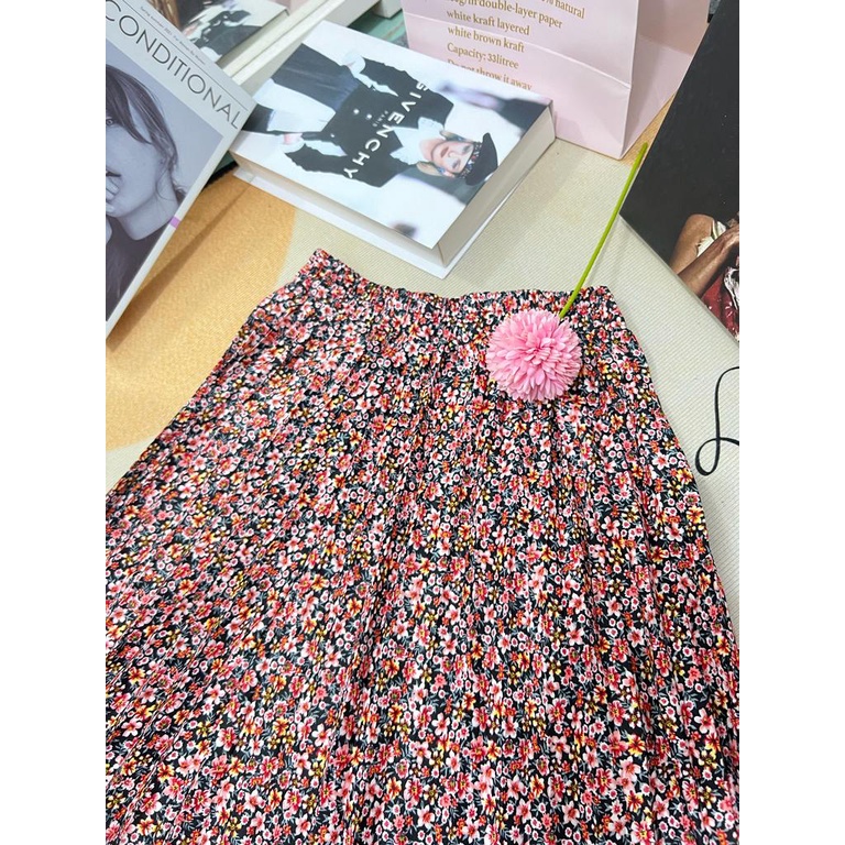 pleated skirt korean style | rok bunga wanita | rok plisket wanita muslim