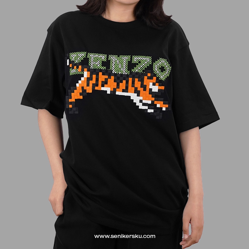 Kenzo Tiger Pixel Green Black Tee