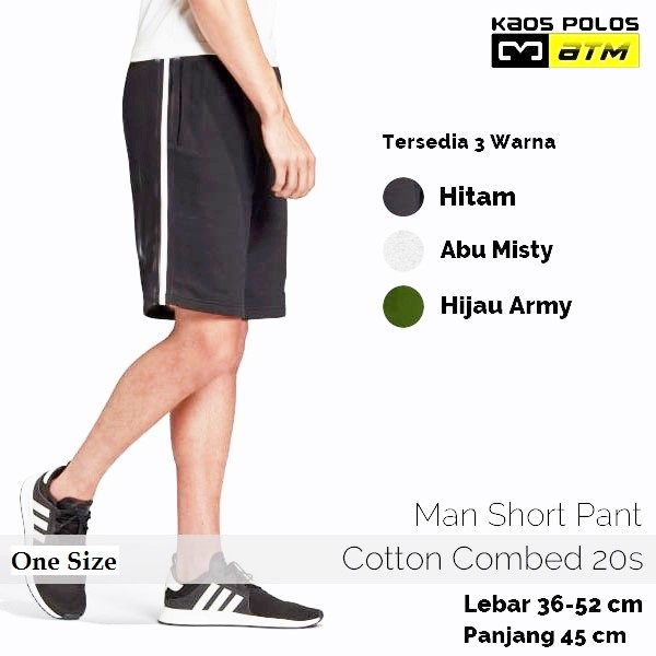 Short Pants Santai Pria 100% Cotton Combed Selevel DISTRO Katun Halus - Adem - Tebal / Celana Pendek Santai Cowok Laki ATM