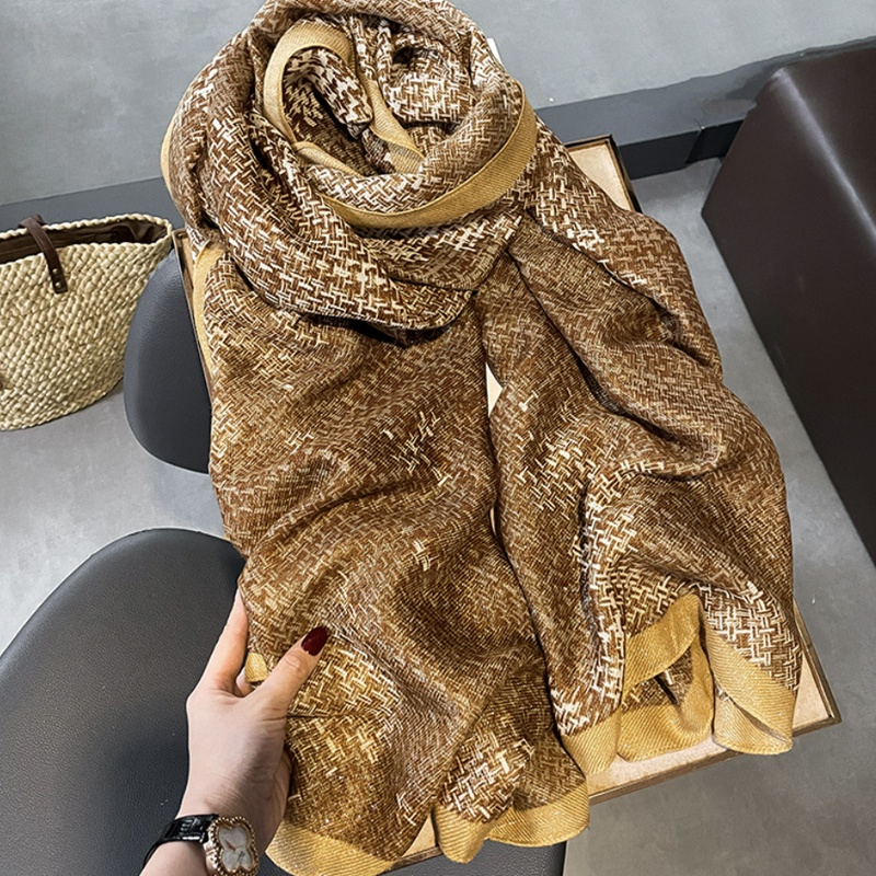 Syal &quot;Vemi&quot; Motif Mewah, bahan Katun Linen HIGH GRADE