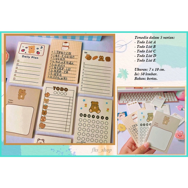 

Memo Pad Aesthetice Memopad Memo Pad Lucu Memo Pad Cute Memopad Todo List Bear Day Planning Memopad