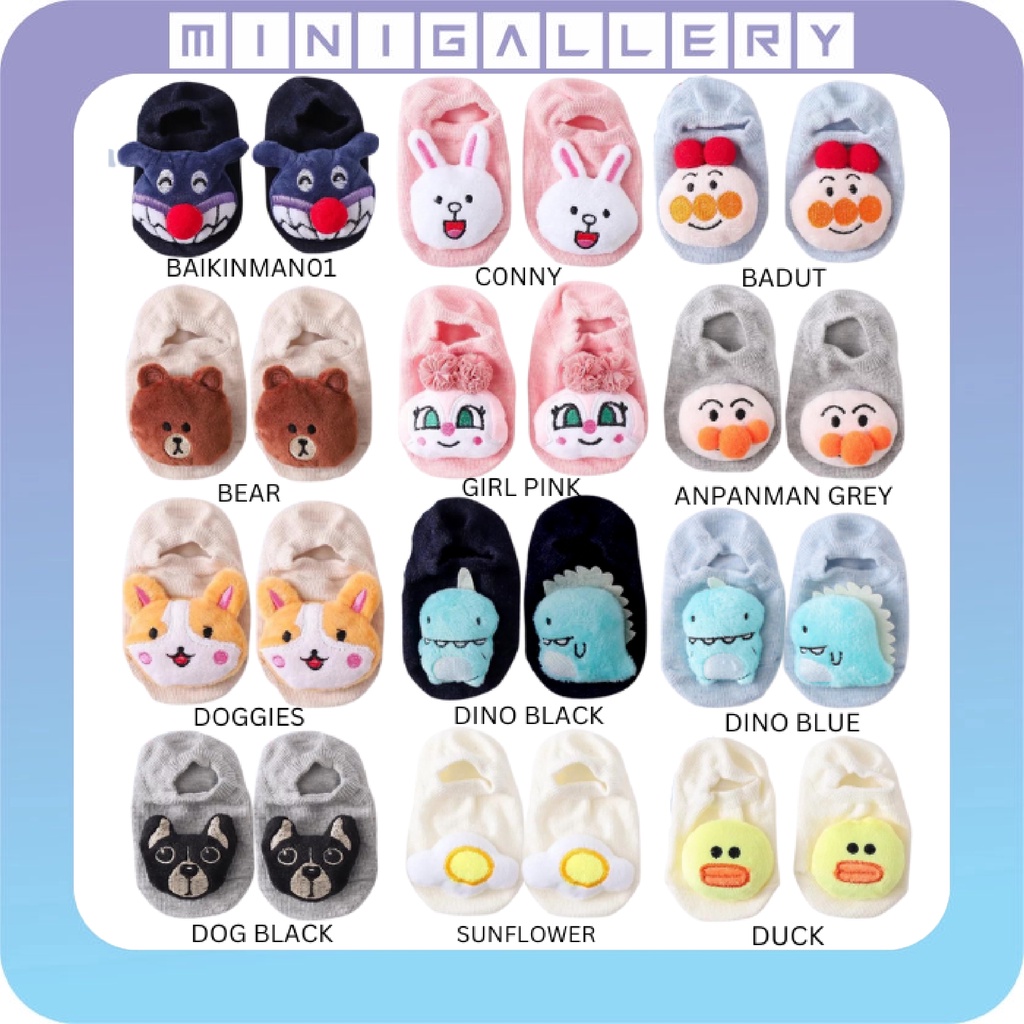 COD Kaos Kaki Anak Bayi Karakter Boneka Lucu Kaus Kaki Kartun Fashion / Baby Socks Import Murah BB11