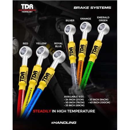 selang rem TDR Racing serat warna TDR Orginal Brake hose Universal 40 37 24 30 35 inch