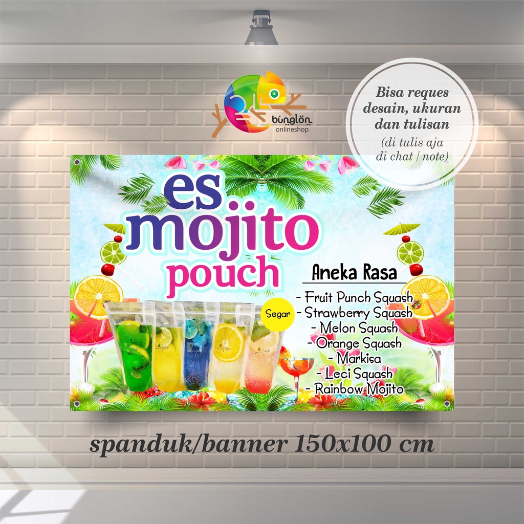 Spanduk, Banner Minuman Mojito, Moctail