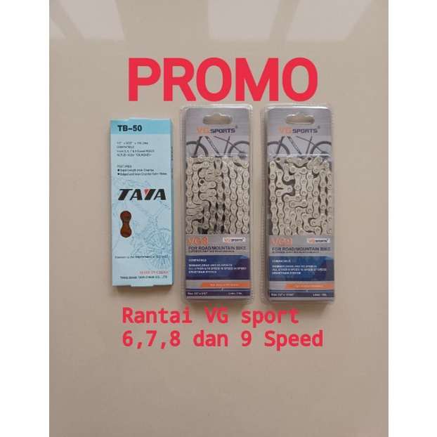 Rantai Sepeda Taya dan  VG Sport 6 7 8 9 Speed Sepeda Balap  Lipat Minion Mtb