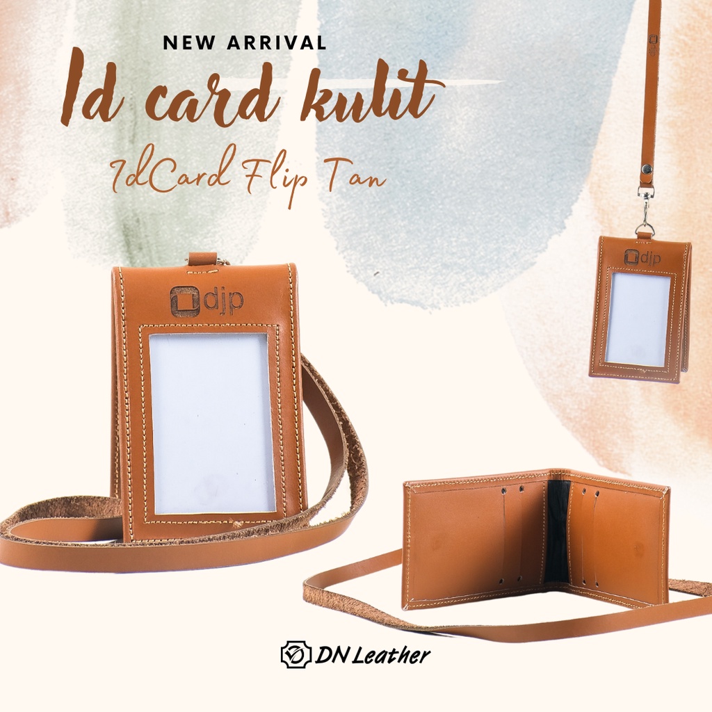 

ID CARD HOLDER KULIT MODEL FLIP WARNA TAN KULIT ASLI NAME TAG