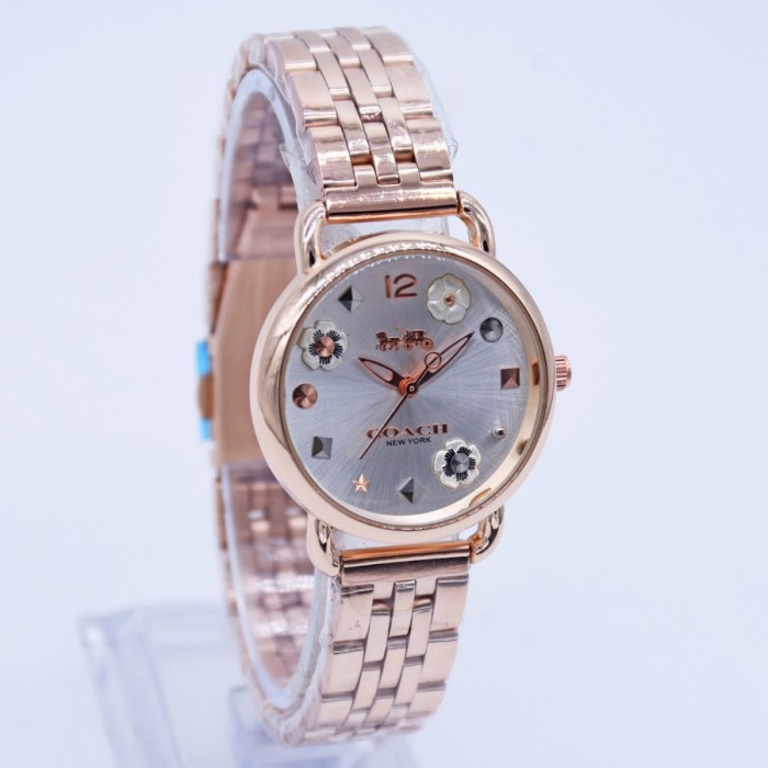 Jam Tangan Cewek COACH DATE FLOWER RANTAI ADA 9 ROSEGOLD WHITE Jam Tangan Cewek Promo COD Keren Mura