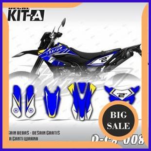 Decal stiker WR 155 motif supermoto biru kombinasi putih kuning D-C8-008 1M4R23 tools