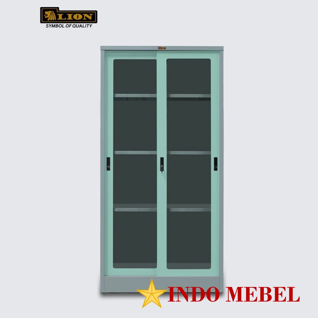 LION Lemari Kantor L 33AK/LEMARI ARSIP SLIDING KACA READY MAKASSAR